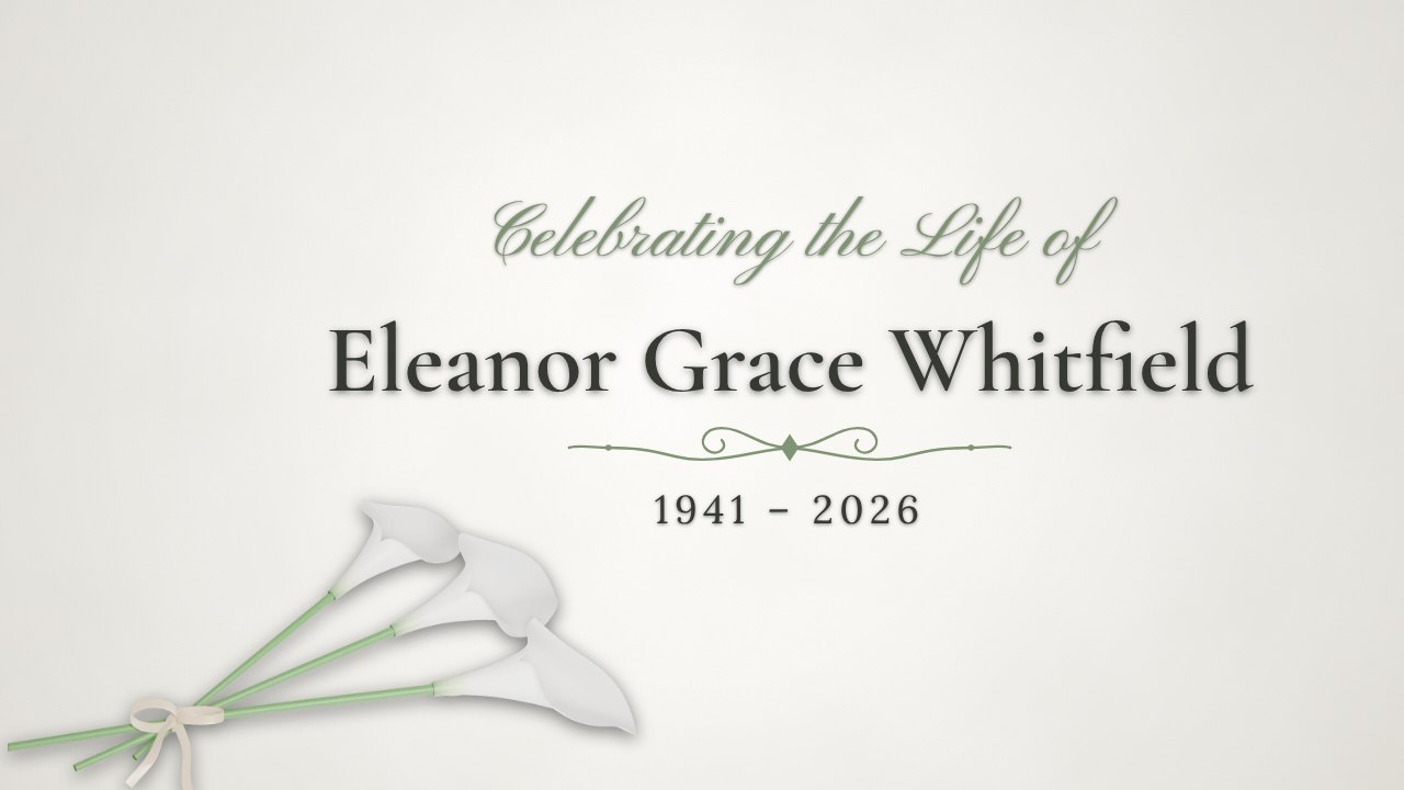 Single Calla Lily memorial title slide