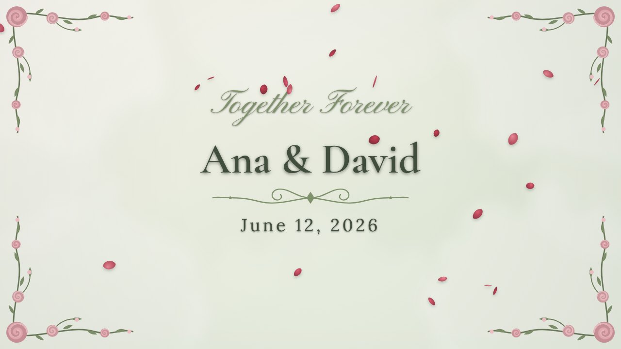 Garden Vows wedding title slide
