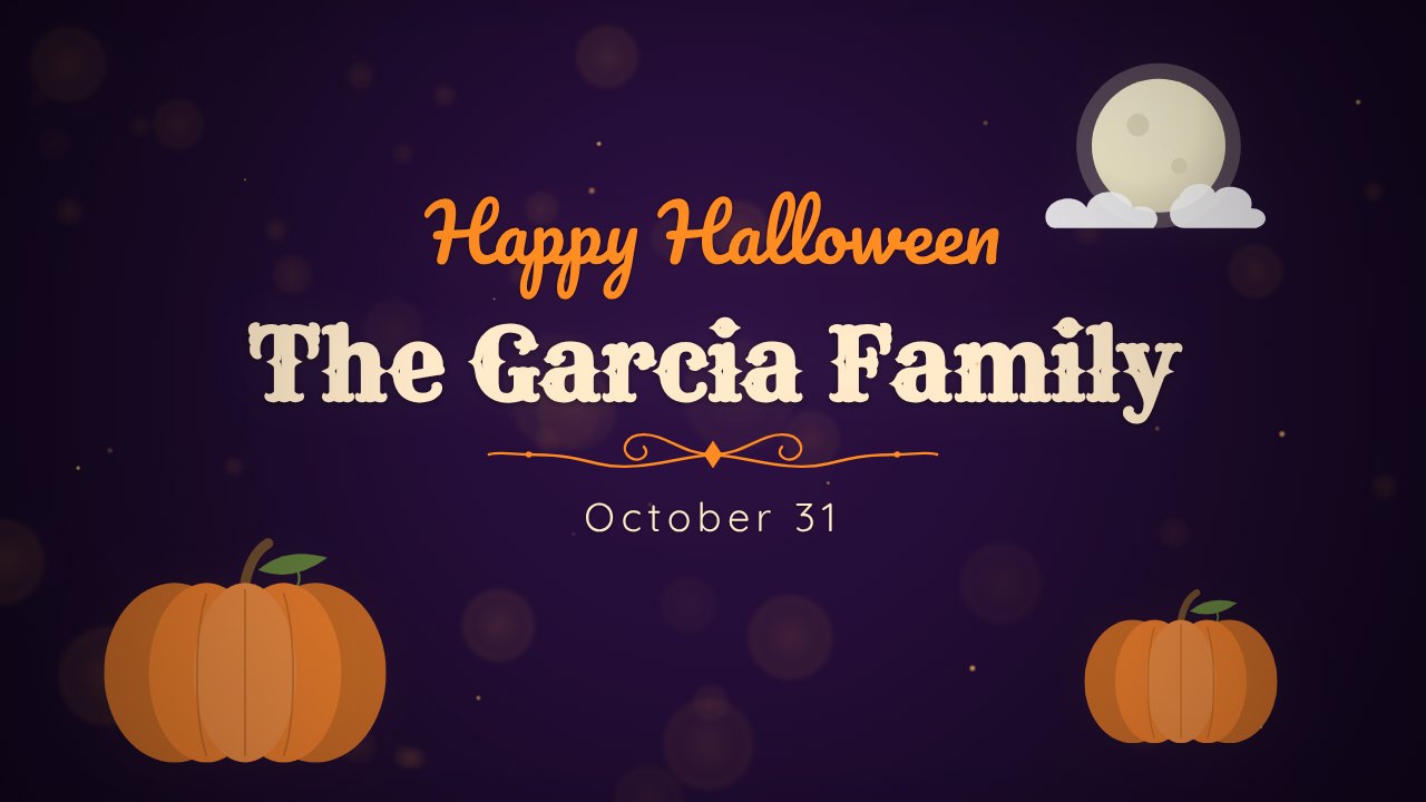 Halloween Night · Family greeting title slide