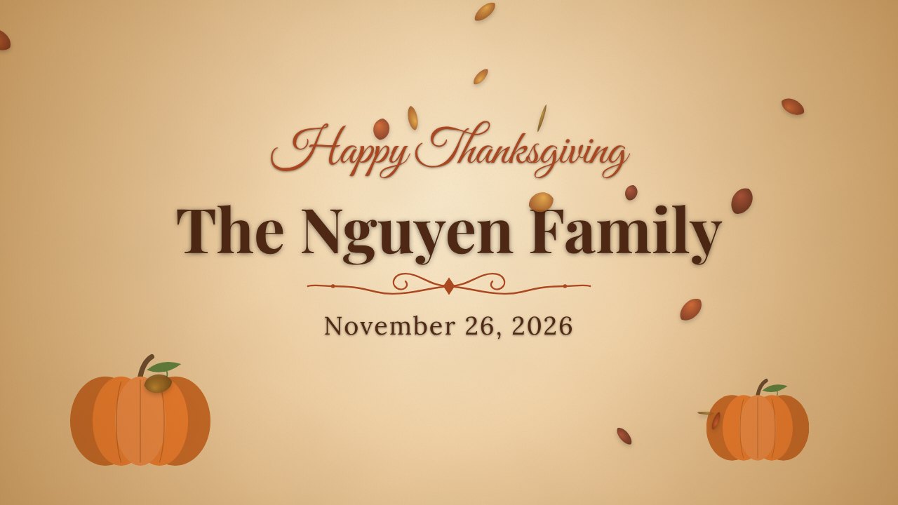 Thanksgiving · Family greeting title slide